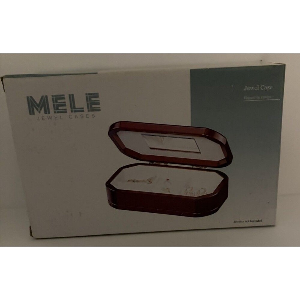 Vintage Mele & Co. Morgan Cherry Finish Wooden Jewelry Box- NIB